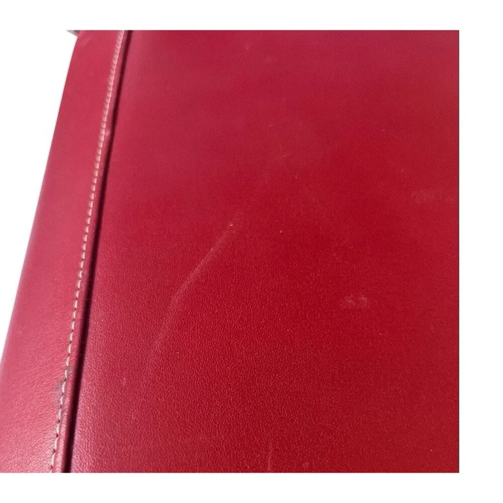 Franklin Covey Red Medium Zip Around 7 Ring Planner Binder Organizer 10x8